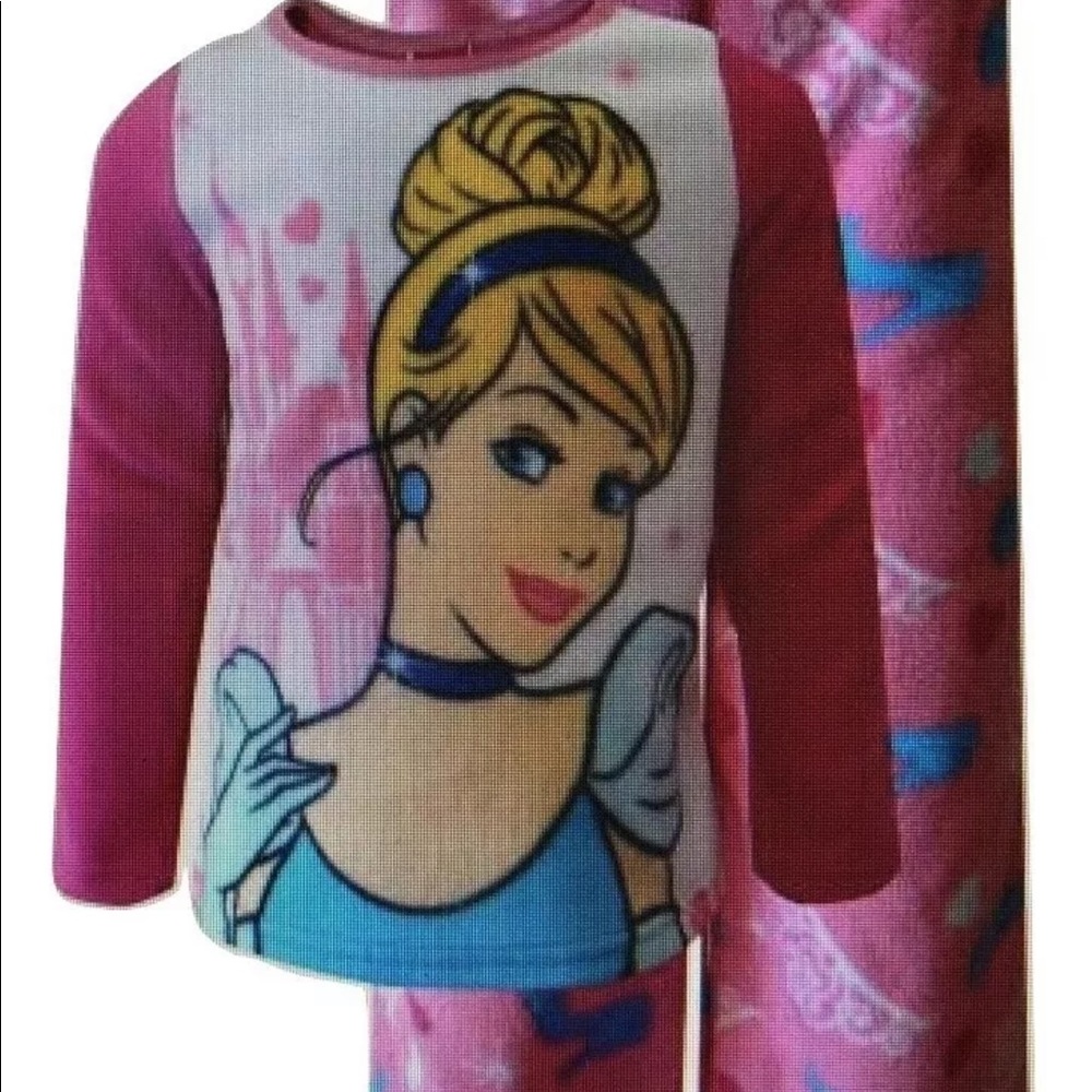 Girls Pink Cinderella Fleece Pajama Set